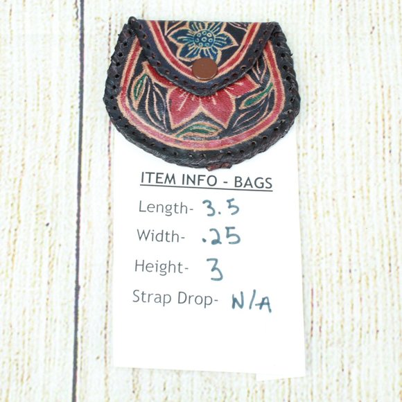 Lot of 3 Vintage Floral Print Handcrafted Sheepskin Leather Wallet Change Purse - Picture 15 of 15